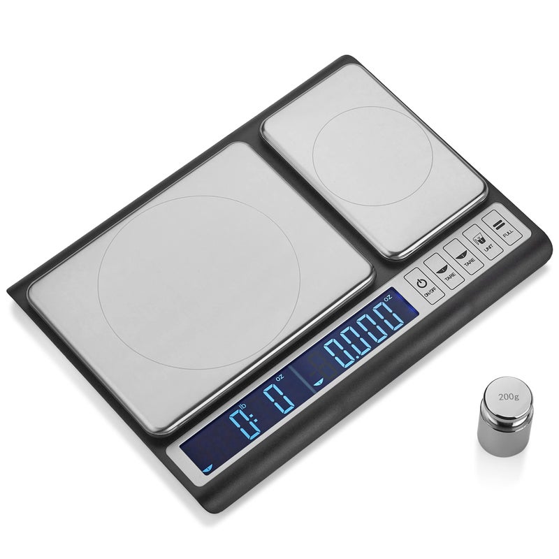 Smart Weigh Dual Platform Digital Kitchen Scale Stainless Steel Culinary Kitchen Scale 10 kilograms x 0.01 Grams High Precision Digital Food Scale Tare Function LCD w/Backlit for Baking Cooking Food - Image 1